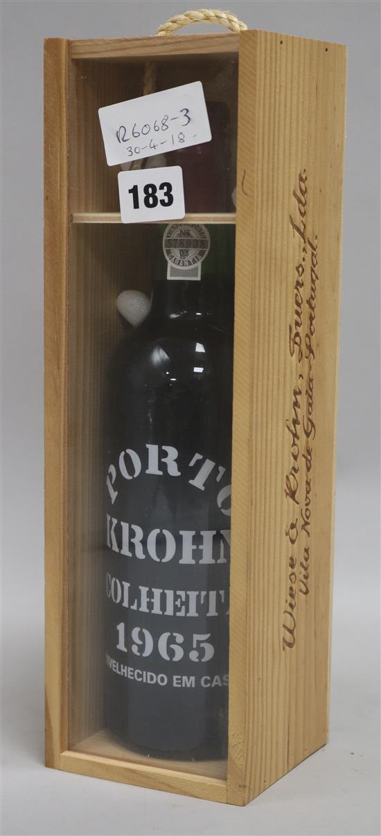 One bottle of Porto Krohn Colheita 1965 Port